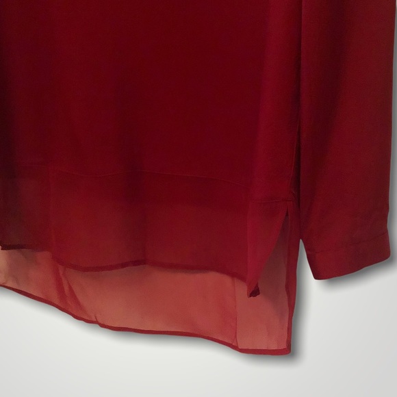 Massimo Dutti Red Silk Blouse Sz 6 - Picture 8 of 8